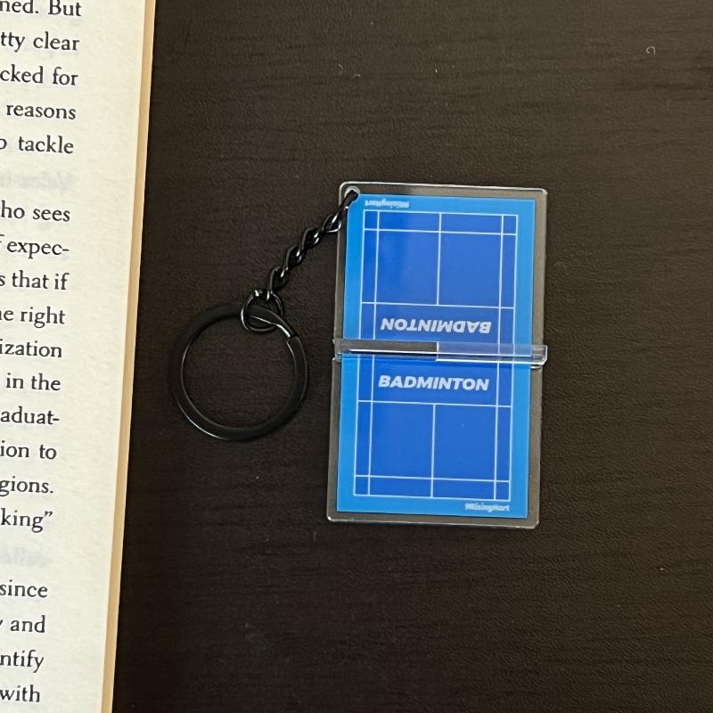 

Acrylic Badminton Acrylic Keychain Two-Sided Mini Badminton Playground Keyring Table Tennis Tennis Court Table Tennis Key Holder A16