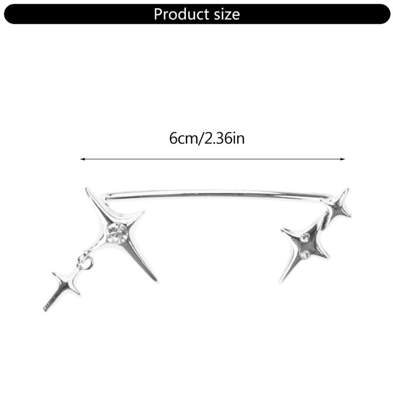 Punk Star Earrings No Piercing rhinestones Star Ear Cuffs Climber Earrings Party Jewelry Ear Clip for Women Girls