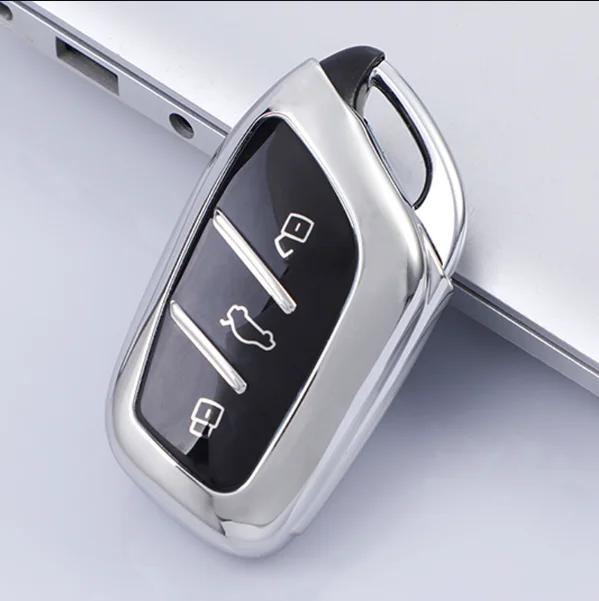 Soporte Fob de carcasa de TPU para Roewe RX5 I6 I5 RX3 RX8 ERX5 MG ZS EV MG6 EZS HS EHS 2019 2020, funda de llave de control remoto para coche, accesorios de cubierta