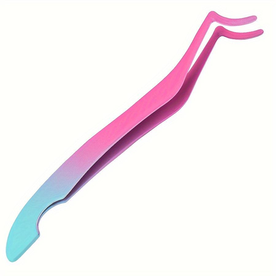 Multi-color Stainless Steel Eyelash Tweezers: New Style Round Head Safety Applicator Clamp