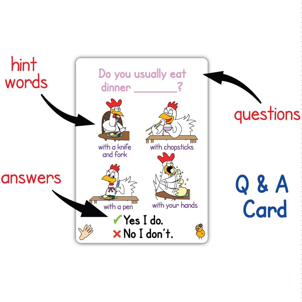 Hard Level Catch The Chicken English Card Game for Kids Q&A
