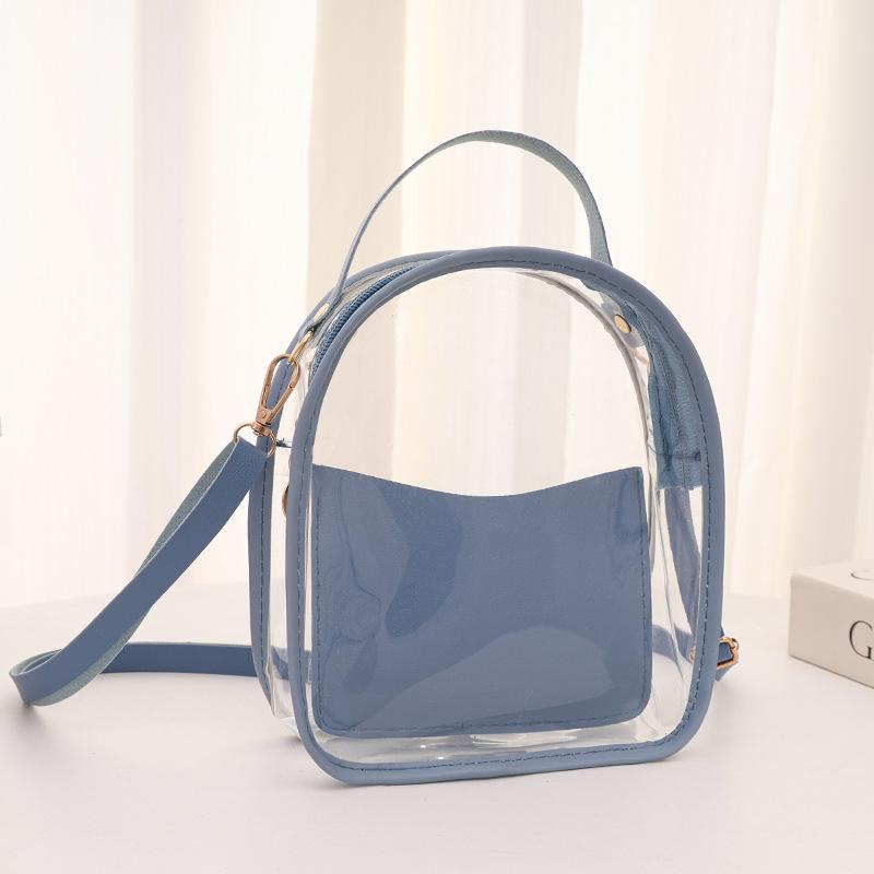 Transparent Jelly PVC Fashion Backpack and Crossbody Bag