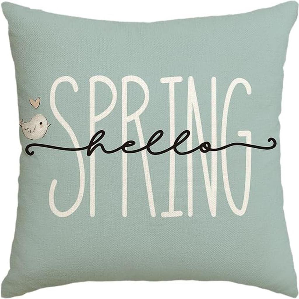 New Spring Fresh and Beautiful Linen Pillowcase Sofa Bedside Plant Flower Pillow Cushion Cover