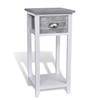 Bedside Tables Nightstand With 1 Drawer Grey And White