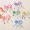 8PCS Fashionable Mesh Children Bow Hair Clip Double Layered Hair Accessory with Bangs and Headband Sweet Hair Clip Accessories