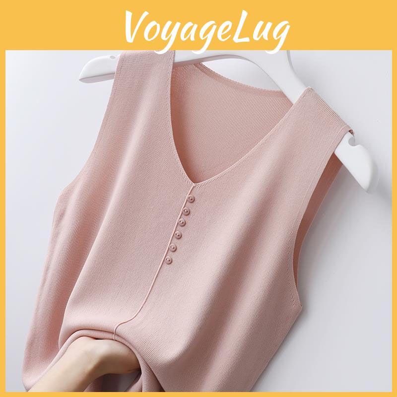Large Womens Summer Sleeveless Size Ice Silk Camisole Loose Vneck Short Bottoming Shirt Top Vest