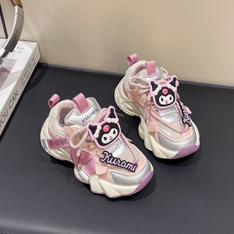 

My Melody & Kuromi Princess Sneakers - Girls Cute Dad Shoes for Spring/Fall 2025 Size 26-31 set of 6 фиолетовый