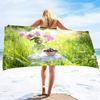 Garden Flower Quick Dry Large Beach Towel, Super Absorbent and Sand Free Pool Towel, Microfiber Portable Sports/Camping Towel