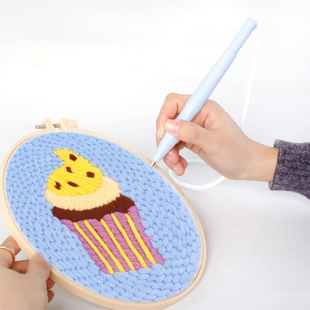 Punch Needle Starter Kit DIY Handicraft Kit for Beginners Adults Cake Needle Punch Embroidery Kit DIY Crafts Gift