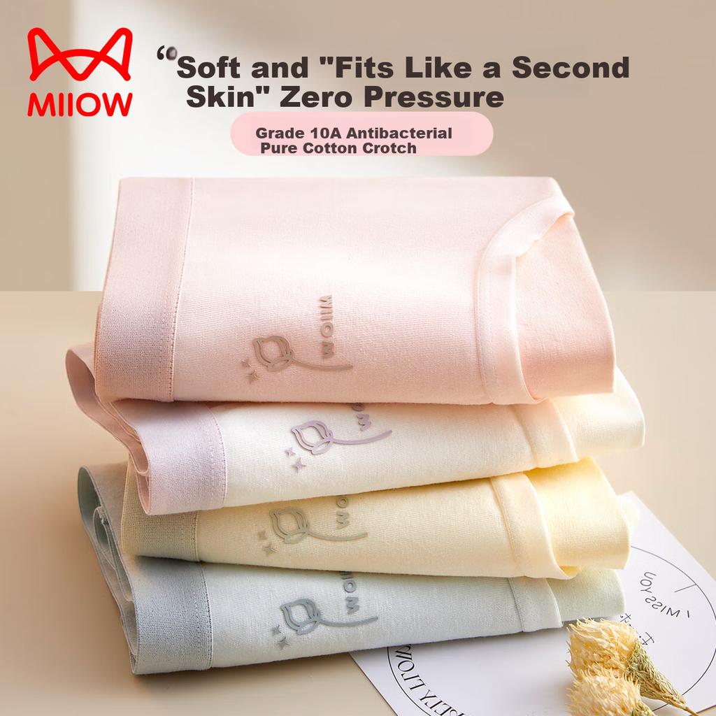 MiiOW [10A Antibacterial] Women's Underwear, Puberty High School Student Pure Cotton 100% Cotton Crotch, Older Girls' Middle School Shorts