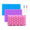 Silicone Gummy Bear Molds Mini Candy Mold for Kids with Droppers Dinosaur Heart Donut Shapes Easy Release Cake Mold