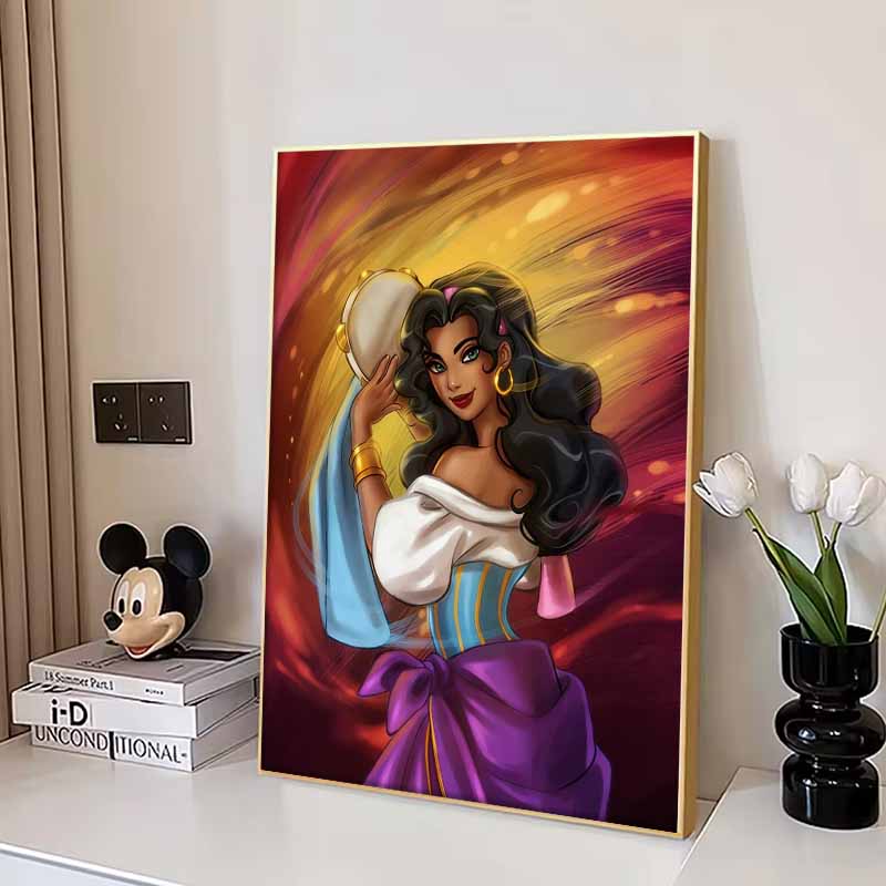 Disney Diamantmalerei 5D DIY Esmeralda Illustration Aus Der Glöckner von Notre Dame Kunst Mosaik Stickerei Dekoration Kreuzstich Geschenk