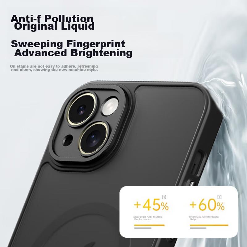 IPhone 14 Case, Apple 14 Protective Cover with Magnetic Wireless Charging, Frosted Anti-Drop Lens Full Protection Soft Edge Case, Ivory White