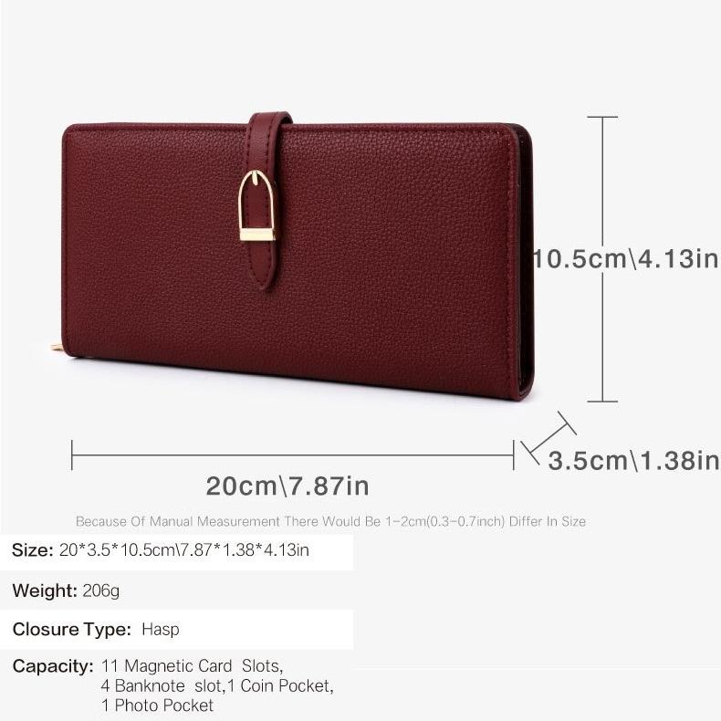Imitation Cowhide Women's Long Wallet Portable Clutch Bag 20*10.5cm