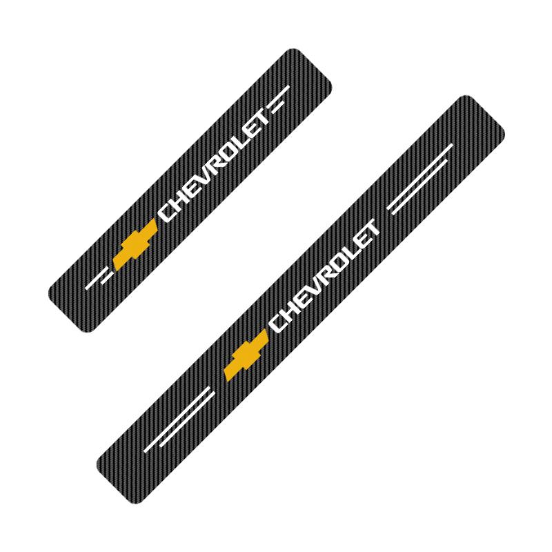 Carbon Fiber Car Door Sill Protection Sticker Anti-scratch Refit Sticker for Chevrolet Camaro Trax Blazer Cavalier Onix Aveo Silverado Malibu Captiva