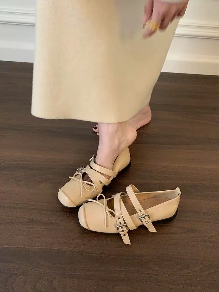 Design Sense Retro Platform Shallow Mouth Single Shoes Women's Shoes 2025 Summer New with Skirt Mary Jane Shoes Ballet Shoes