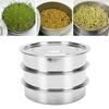 6.7 Inch Stackable Sprouting Kit Stainless Steel Mesh Germination Tray Sprout Grower with Lid Base for Beans Peas Broccoli Wheat