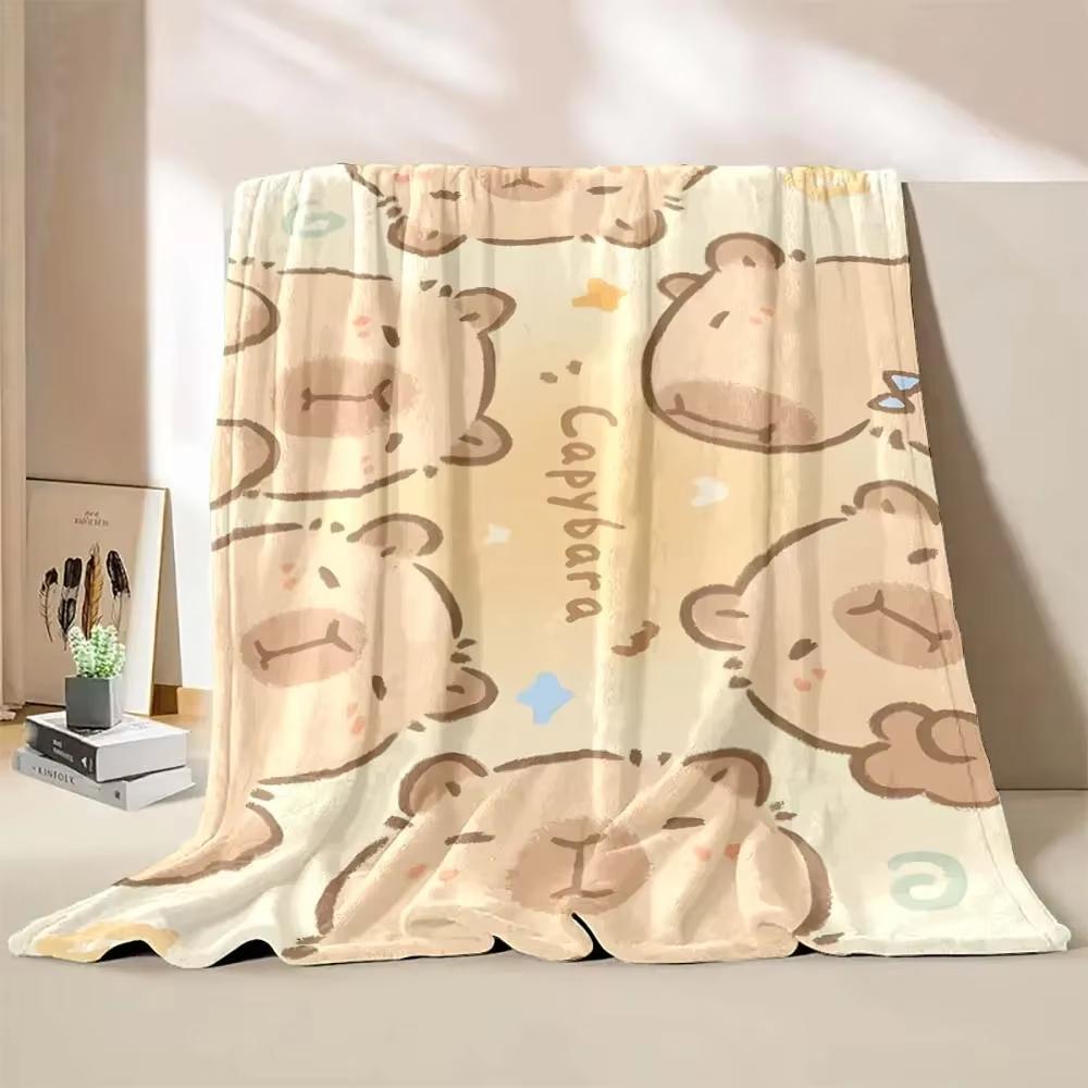 

Ultra Soft Capybara Cartoon Print Blanket Plush Fluffy Throw Blanket for Kids Nursery Bedroom Sofa Couch Home Decor Travel 100X150cm