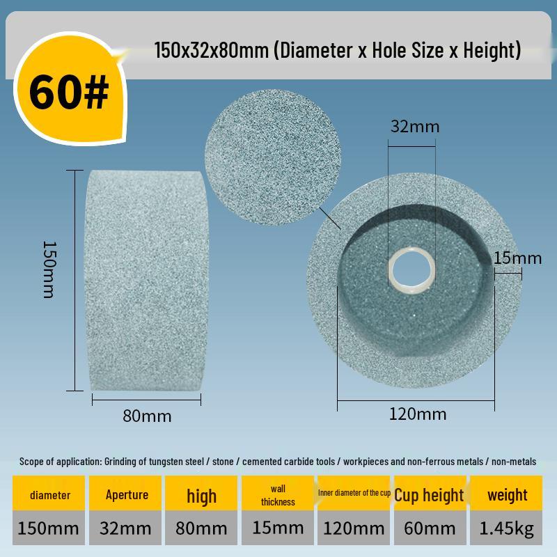 

Cup-Shaped Green Carbon Corundum Grinding Wheel