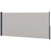 Side Awning Side Blind Retractable Privacy Screen Aluminum Polyester 3 X 1.4 M Light Gray