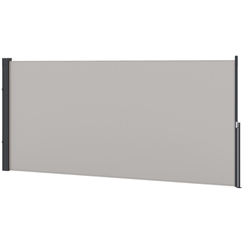 Side Awning Side Blind Retractable Privacy Screen Aluminum Polyester 3 X 1.4 M Light Gray