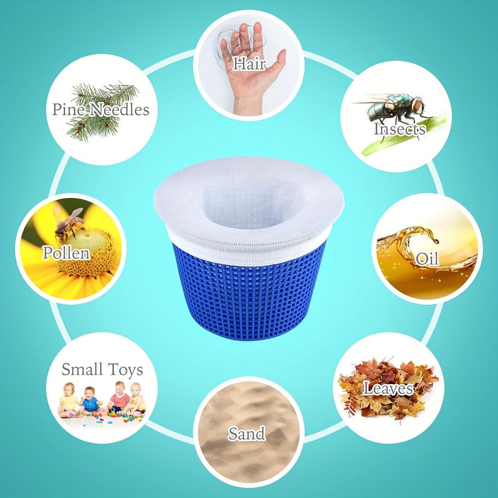 25pcs Swimming Pool Suction Socks, Suitable for Above Ground or Underground Swimming Pools, Filter Debris and Small Particles