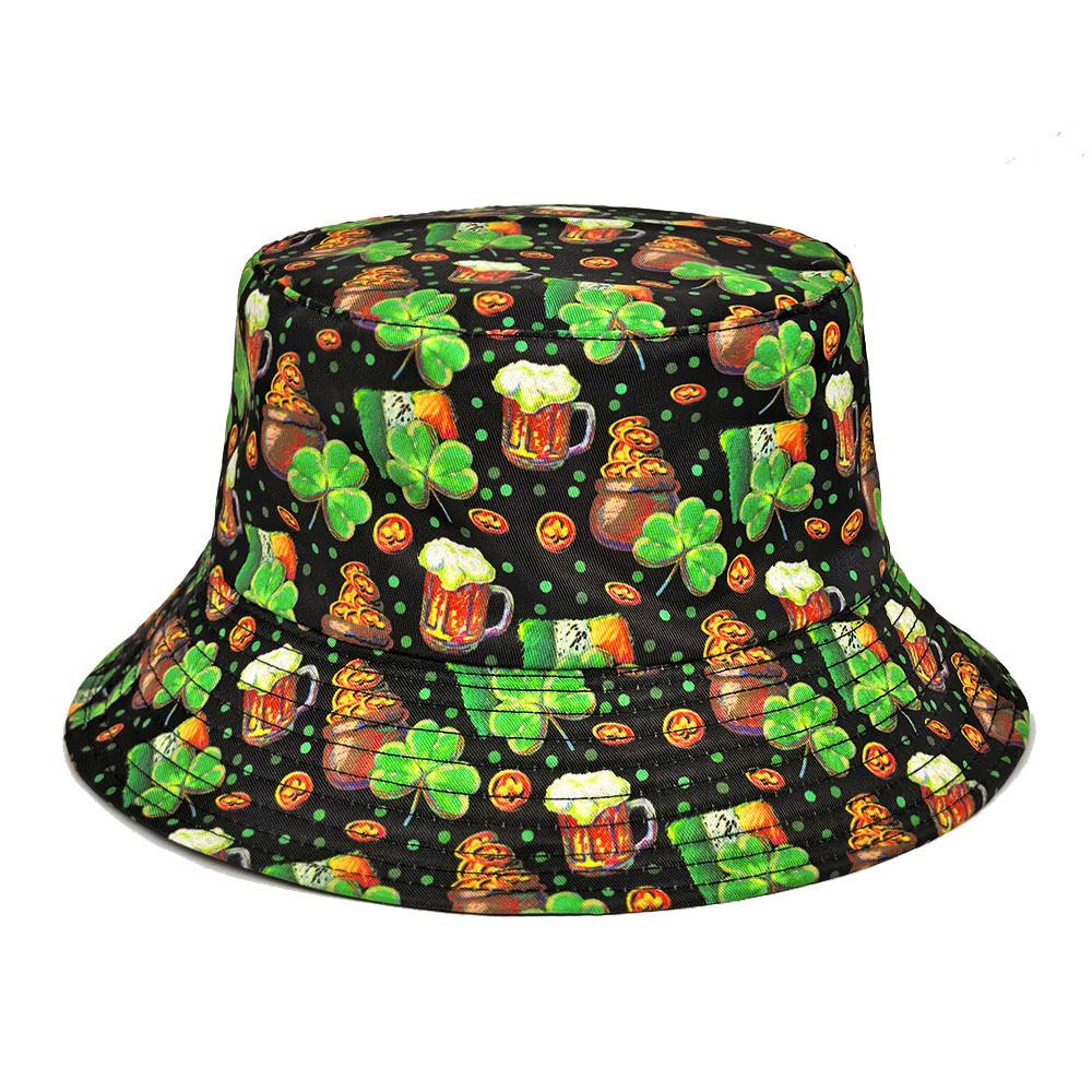 Saint Patrick Floral Digital Print Vintage Style Sun Hat For Spring Party And Outdoor