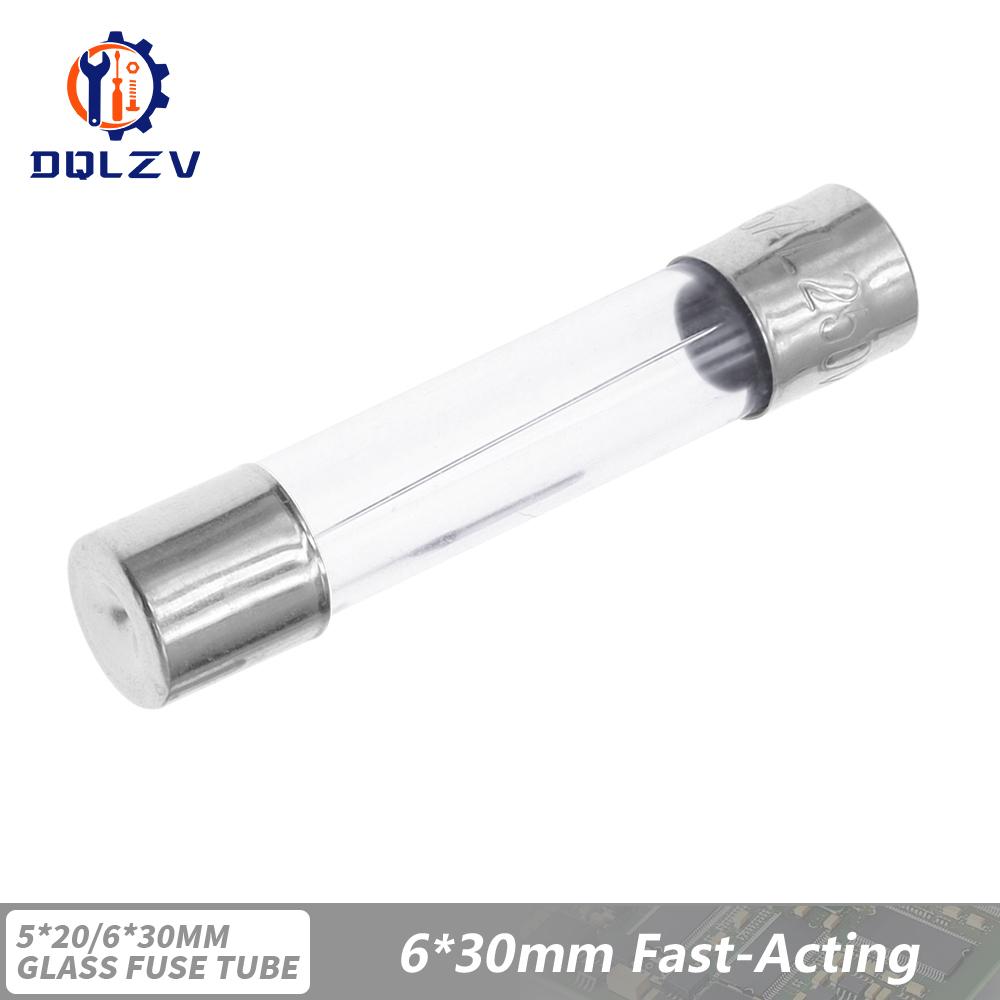 5*20mm 6*30mm Fast Blow Glass Tube Fuses 5x20mm 6x30mm 250V 0.5A 1A 2A 3A 4A 5A 6A 8A 10A 15A 20A 25A 30A AMP Slow Blow Fuse