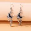 Delicate Crystal CZ Y2K Star Moon Drop Earrings for Women Girl Love Heart Dangle Earrings Party Holiday Jewelry Gifts