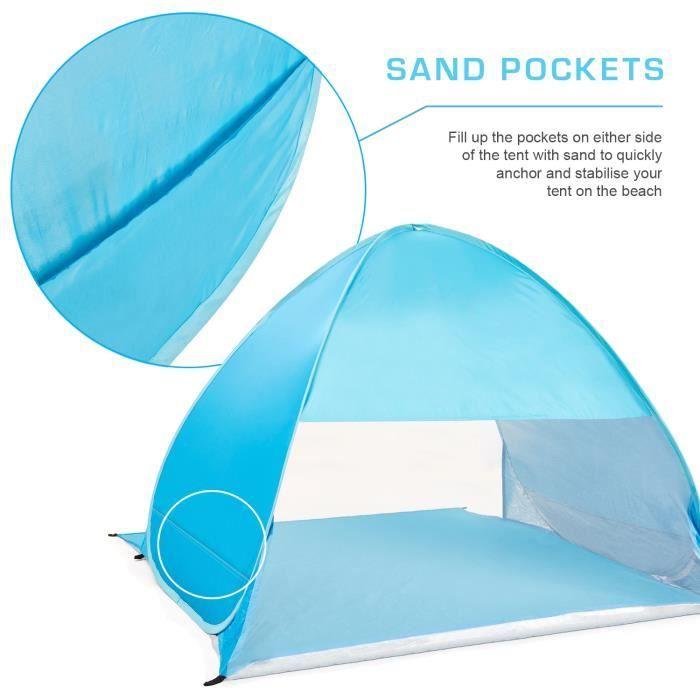 Active era tente de plage pop up déployable - protection solaire uv upf 50+ - comprend un sac de transport et des piquets de tente