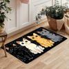 Adorable Cartoon Cat Carpet Mat Rug, Cute  Charming Home Decoration with Black Tone for Living Room Bedroom Home Rug