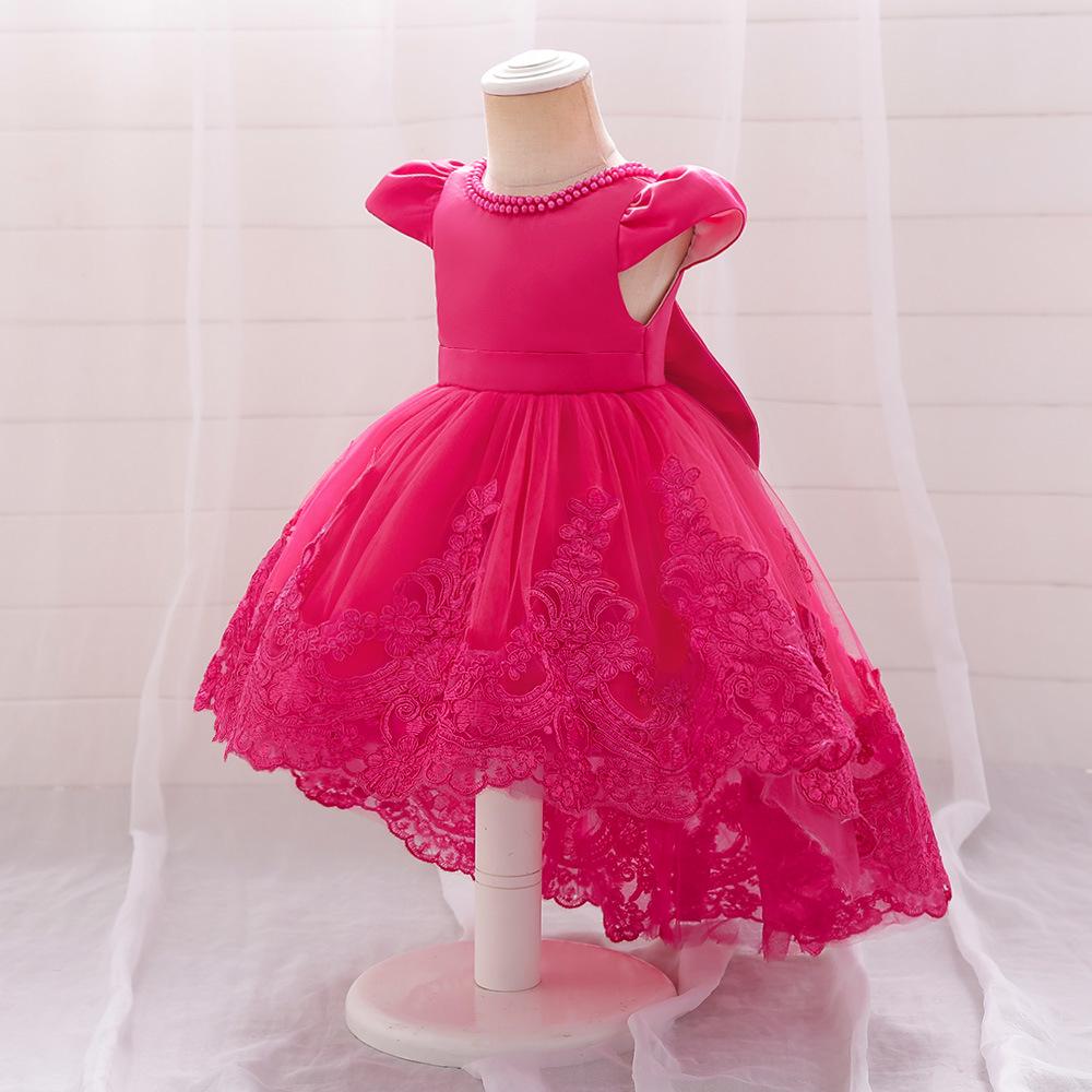 Girls' Lace Mesh Puffy Evening Dress - Baby's First Birthday Princess Skirt