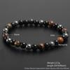 Tiger Eye Natural Stone Beaded Bracelet With Electroplated Finish For Unisex Gift Giving