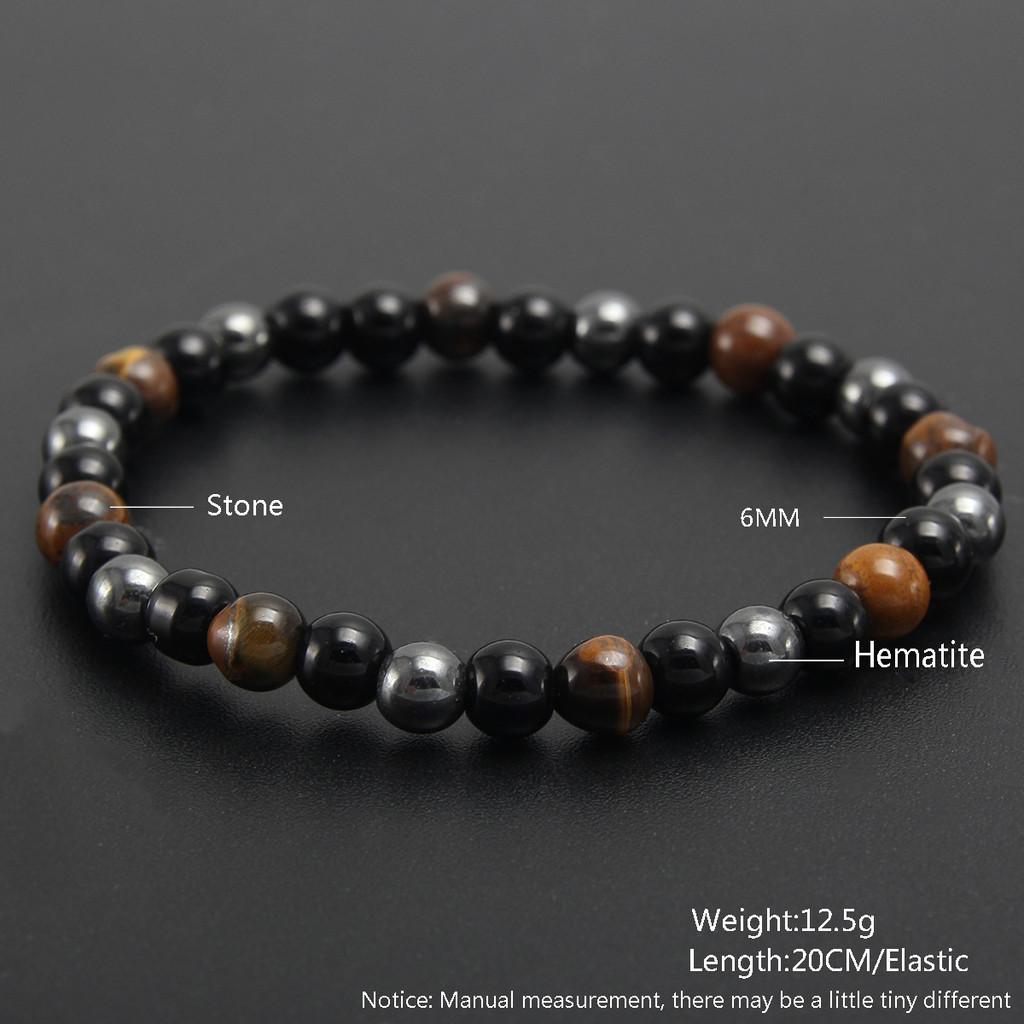 Tiger Eye Natural Stone Beaded Bracelet With Electroplated Finish For Unisex Gift Giving