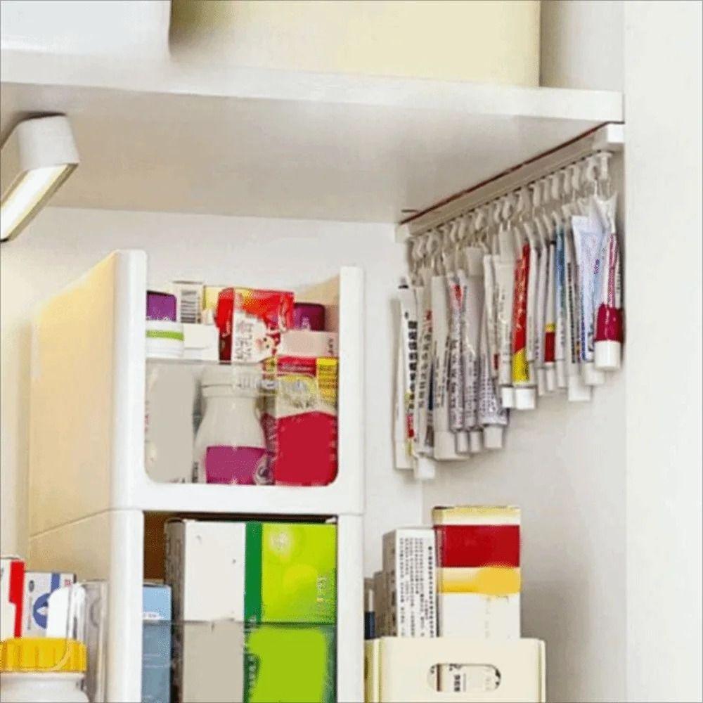 Wall Mounted Hair Accessory Organizer 30/40 Clips Ointment Storage Rack Portable Hanging Rail