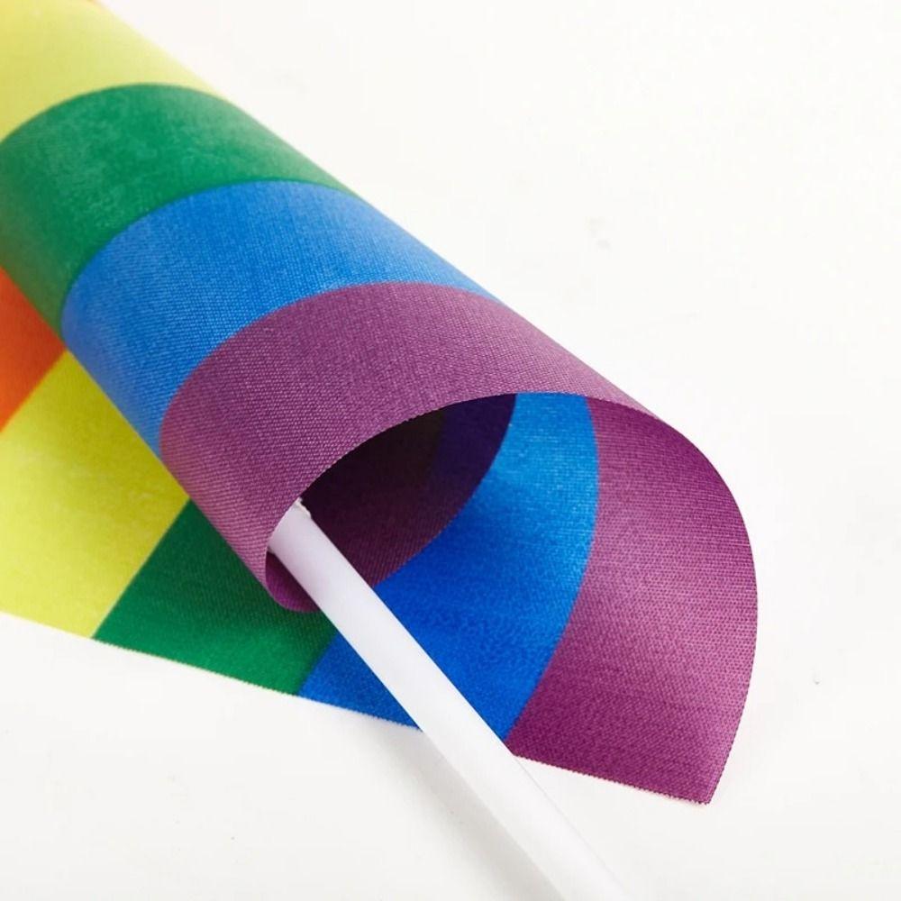 10Pcs Rainbow Rainbow Flags LGBT HandHeld Flag Multipurpose Rainbow Hand Flag  Party Decorations
