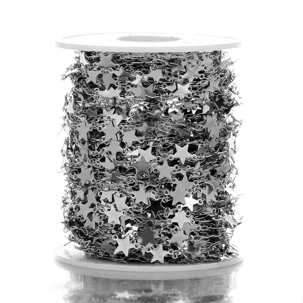 

1 Meter Stainless Steel Star Chains Bulk for DIY Jewelry Making Bracelets Accessories Handmade Necklace Findings Anklets Crafts