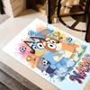 Bluey's Soccer Adventure Personalized Name Floor Rug Office Rug Suitable for Entryway Hallway Foyer Decorate room Anti-slip Rug Office home decor