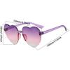 1/6 Pcs Rimless Heart Shaped  Sunglasses for Kids  New Cute Multi-color Children Shades Ins Trendy Design Decor Sun Glasses
