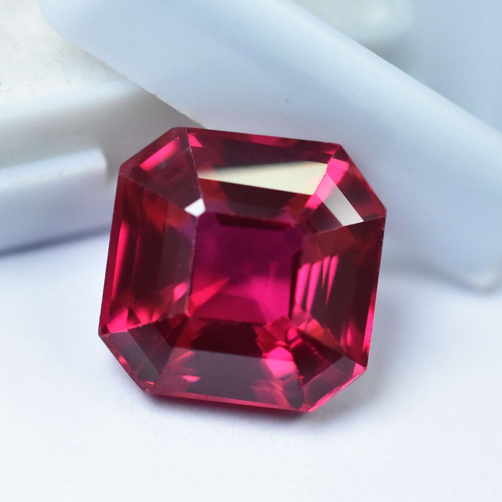 Natural Pink Ruby Loose Gemstone Square Cut 18 ct for Wedding for Jewelry Making and Gem Collections