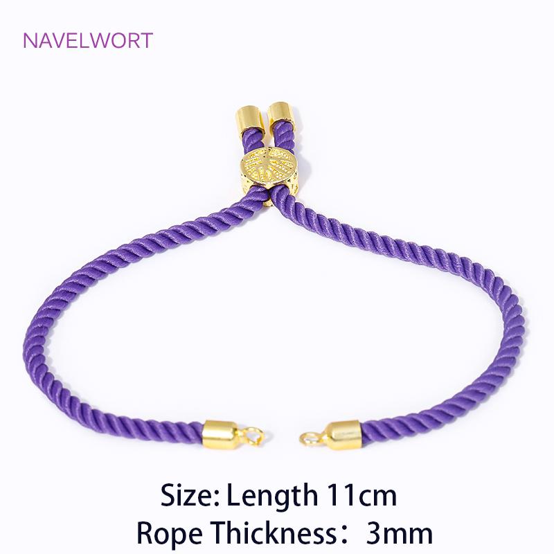 

3MM Adjustable Rope Chain for Bracelet Making 18K Gold Plated Woven Rope Chain DIY Jewelry Making Accessories Wholesale 2 pieces