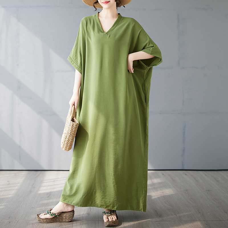 Summer Travel Retro Long Skirt Cotton Linen Dress