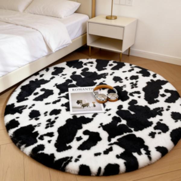 Plush Round Imitation Rabbit Fur Rug for Living Room, Bedroom, or Chair