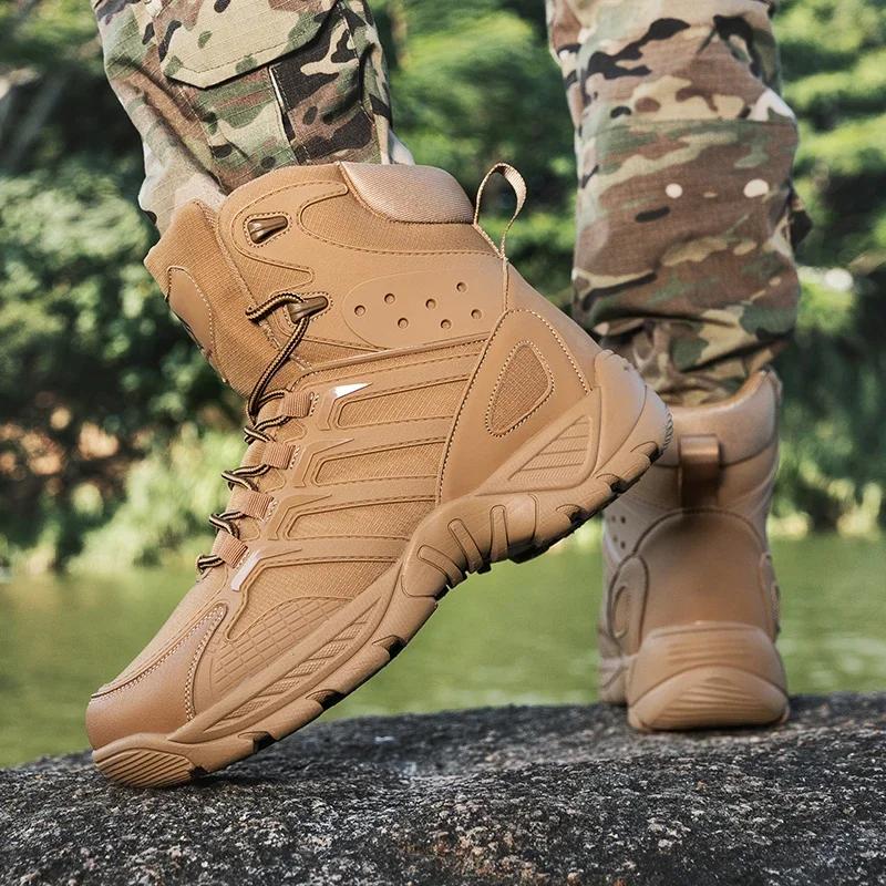 Fashion Fashion Men's Boots Comfortable High-top Boots Outdoor Non-slip Hiking Boots Lightweight Men Desert Boots Motorcycle Boots