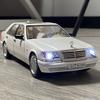 1:24 Mercedes Benz S W140 320SEL luxury cars Alloy Metal Diecast Model Car Sound And Light Pull Back Birthday Present For Child