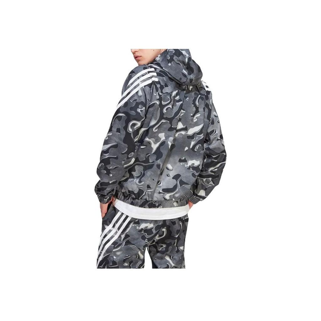 Adidas Allover Print Hooded Jacket Men Jacket Black IJ8843