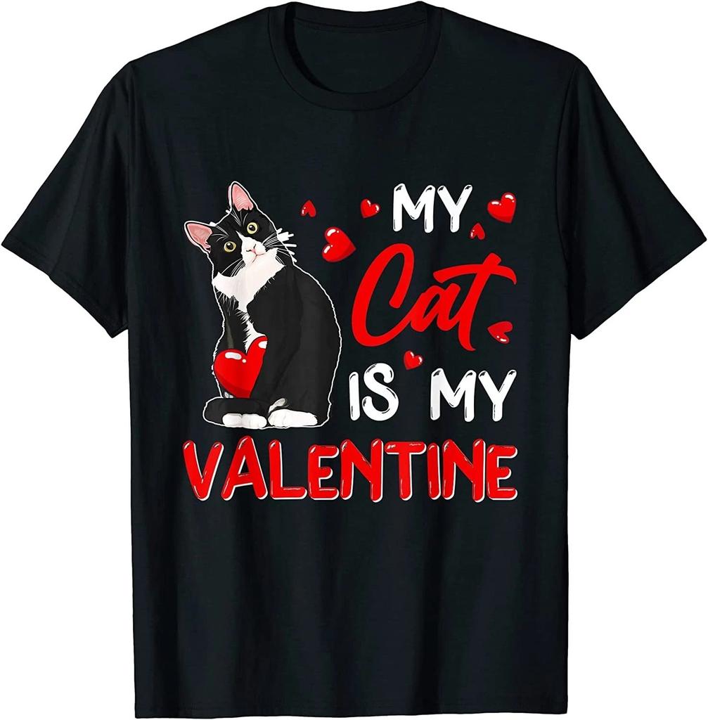 My Cat Is My Valentine Cute Valentine's Day Tuxedo Cat T shirt