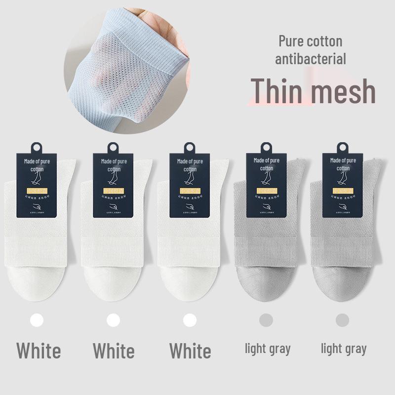 Andningsbara bomullsstrumpor för män, mellanhöga - Svarta (Vår/höst)