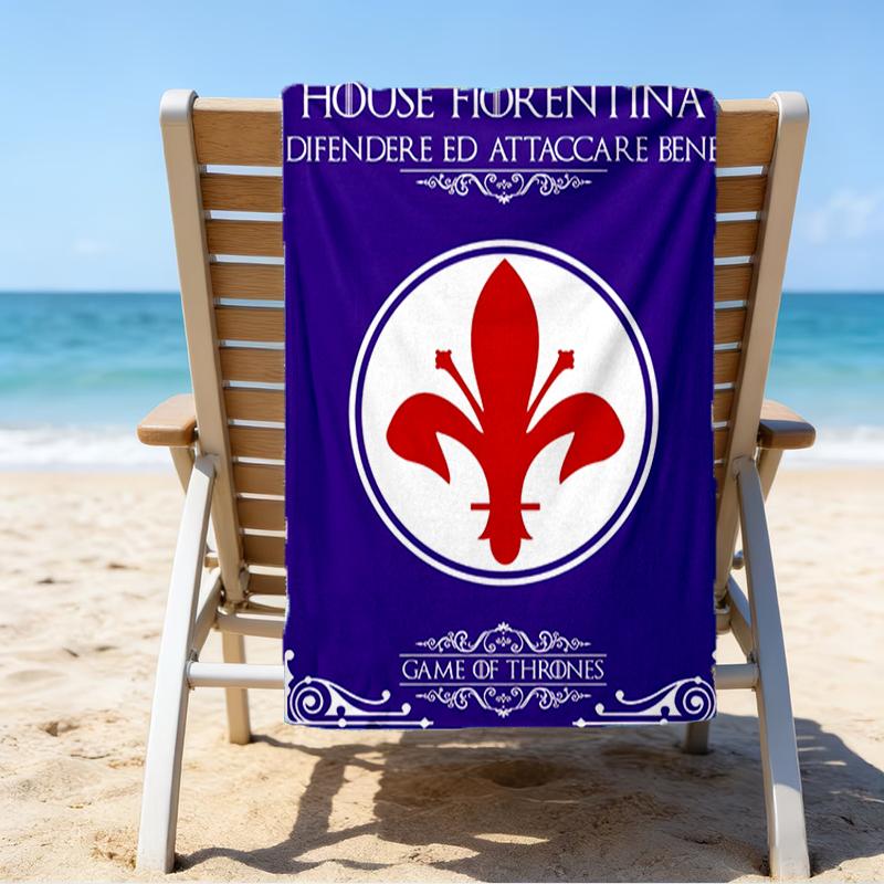 Fiorentina Football Club Beach Towel - Soft, Absorbent Microfiber, Lightweight, Ideal for The Beach, Parties, Travel, Camping fan gifts