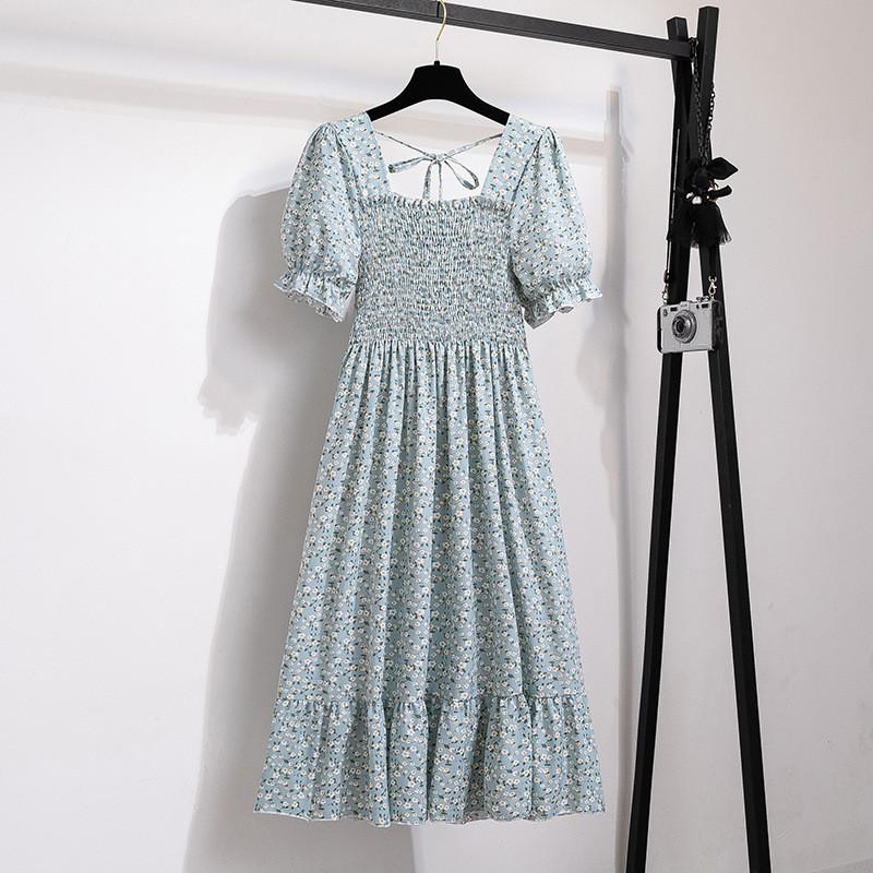 Vintage Sukienka Kwiatowa z Plisowaną Spódnicą i Krzyżowym Wiązaniem do Eleganckiego Letniego Ubioru do Pracy